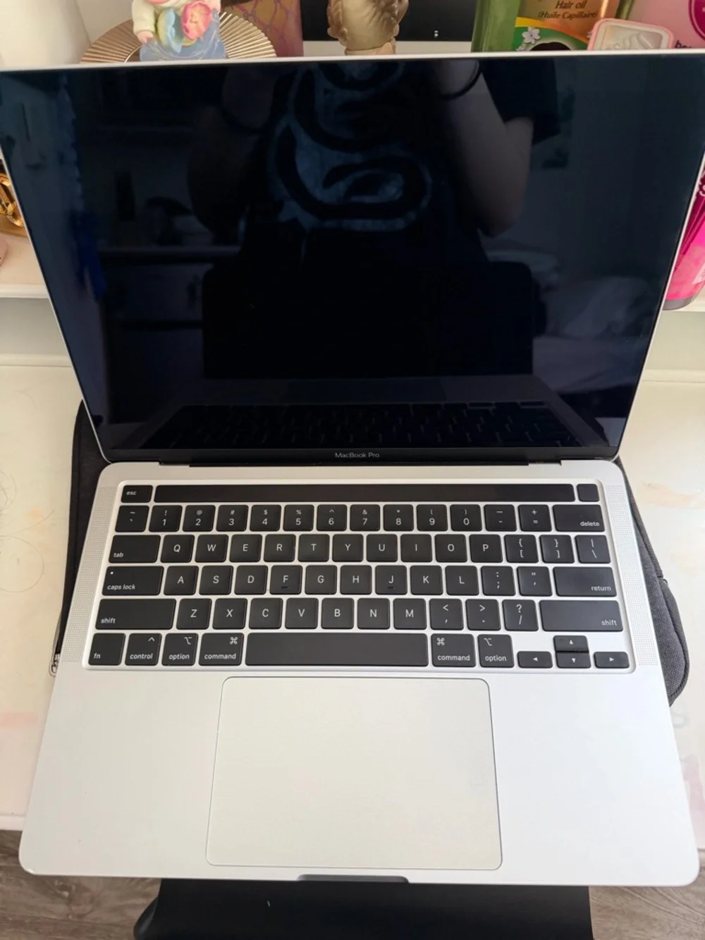 Apple MacBook Pro Silver with Black Keyboard and Dark Display